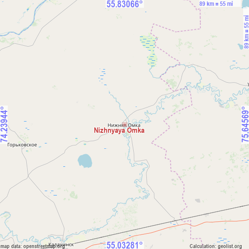 Nizhnyaya Omka on map