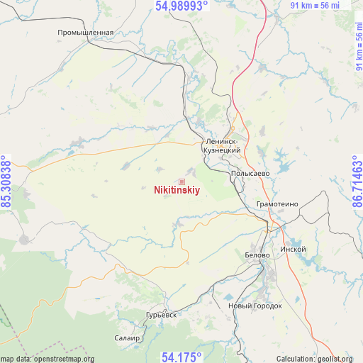 Nikitinskiy on map