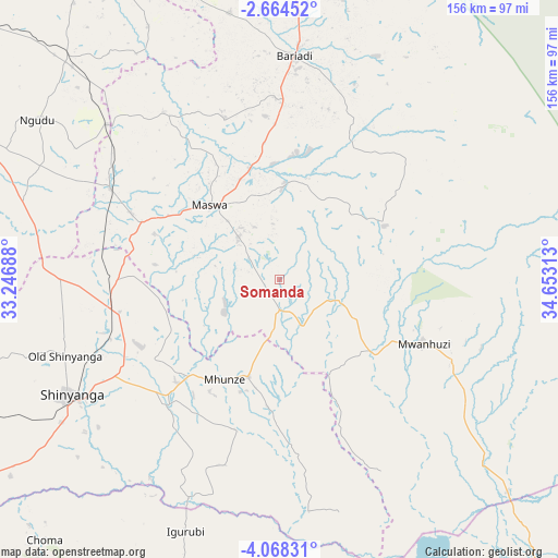 Somanda on map