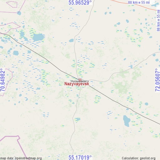 Nazyvayevsk on map
