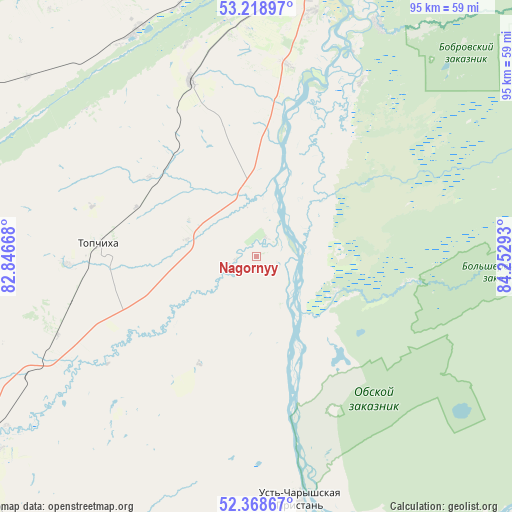 Nagornyy on map