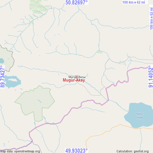 Mugur-Aksy on map