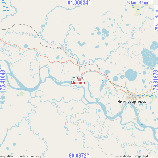 Megion on map