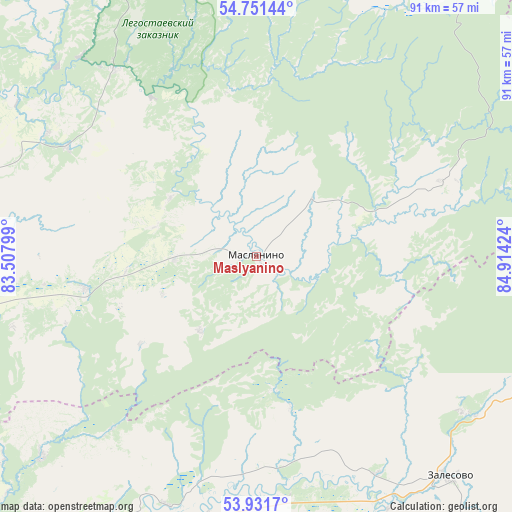 Maslyanino on map