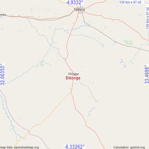Sikonge on map