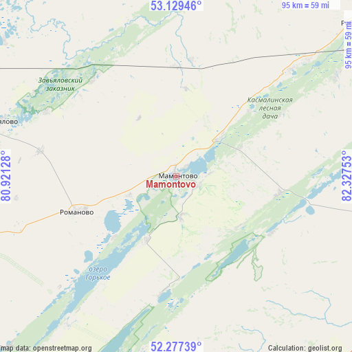 Mamontovo on map