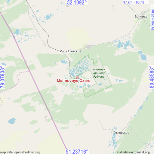 Malinovoye Ozero on map