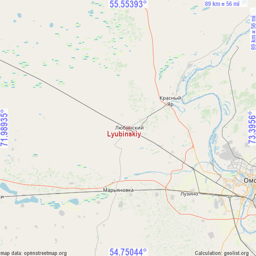 Lyubinskiy on map