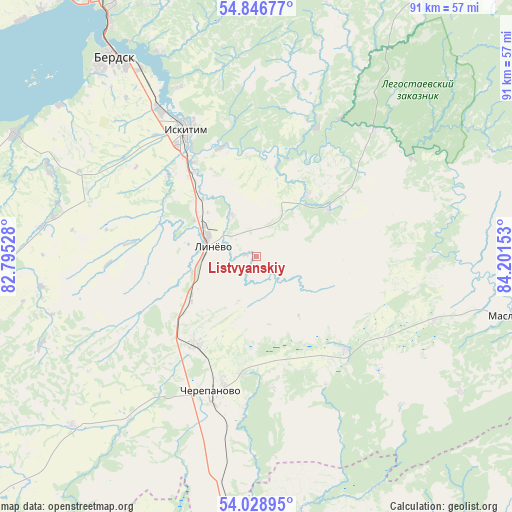Listvyanskiy on map