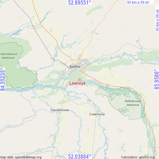 Lesnoye on map