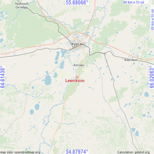 Lesnikovo on map