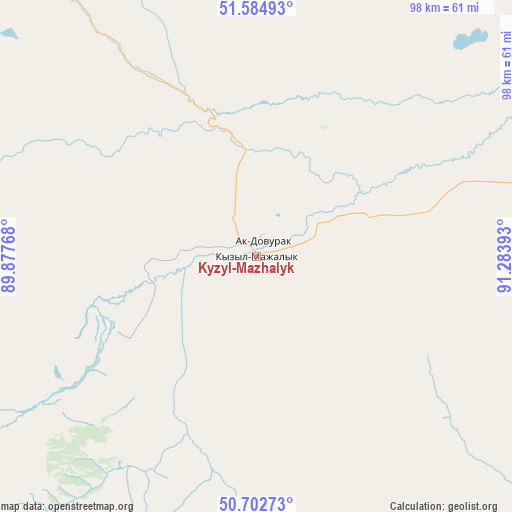 Kyzyl-Mazhalyk on map