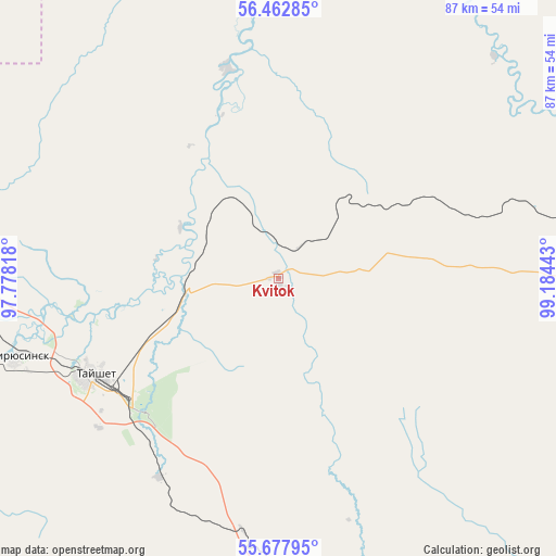 Kvitok on map