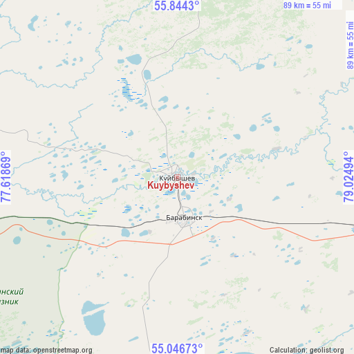 Kuybyshev on map