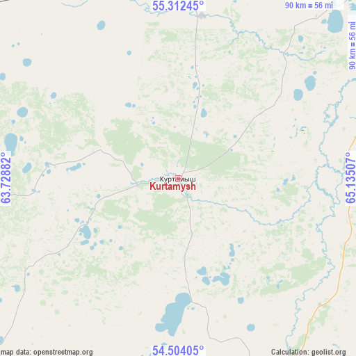 Kurtamysh on map