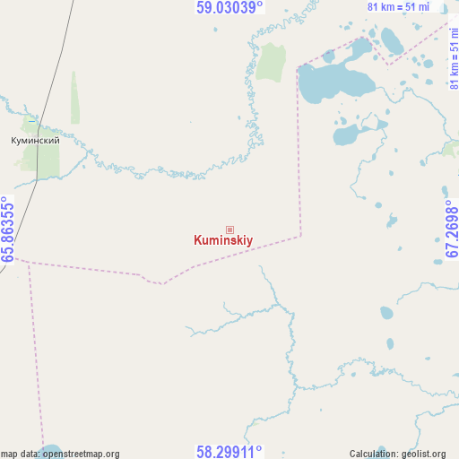 Kuminskiy on map