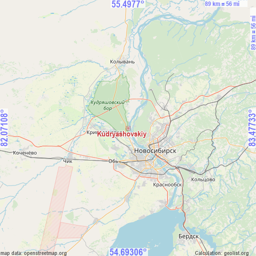 Kudryashovskiy on map