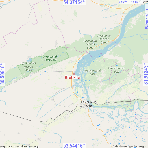 Krutikha on map