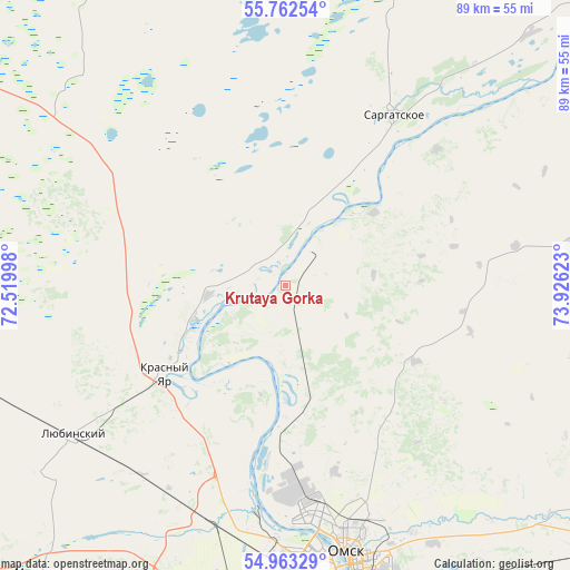 Krutaya Gorka on map