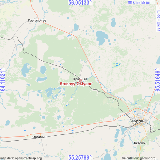 Krasnyy Oktyabr’ on map