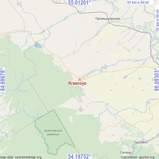 Krasnoye on map