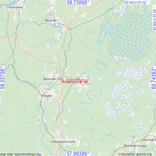 Krasnoural’sk on map
