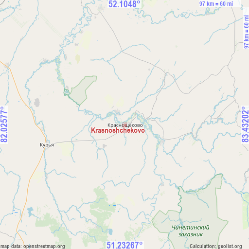 Krasnoshchekovo on map