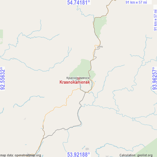 Krasnokamensk on map