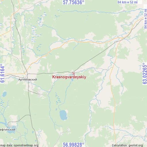 Krasnogvardeyskiy on map