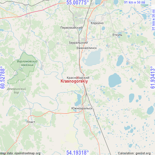 Krasnogorskiy on map