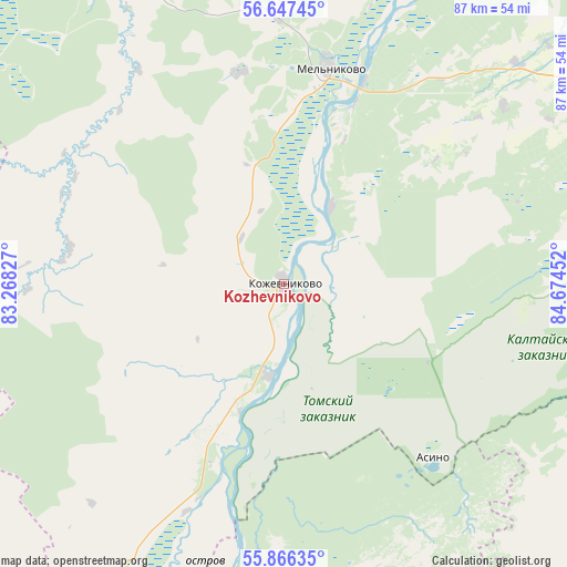 Kozhevnikovo on map