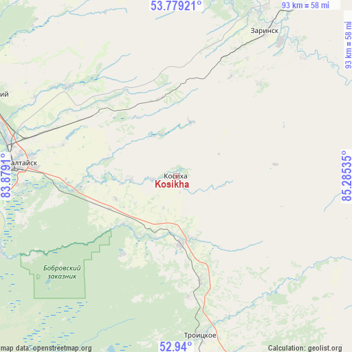 Kosikha on map