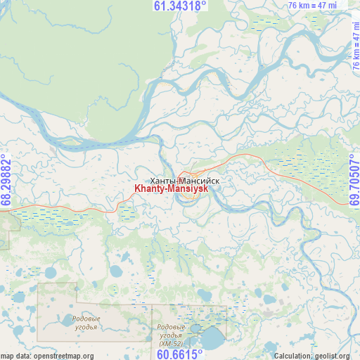 Khanty-Mansiysk on map