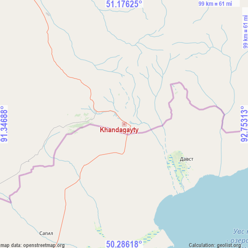 Khandagayty on map