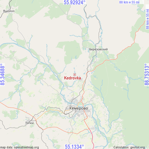 Kedrovka on map