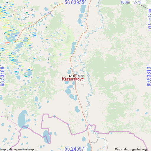 Kazanskoye on map