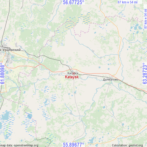 Kataysk on map