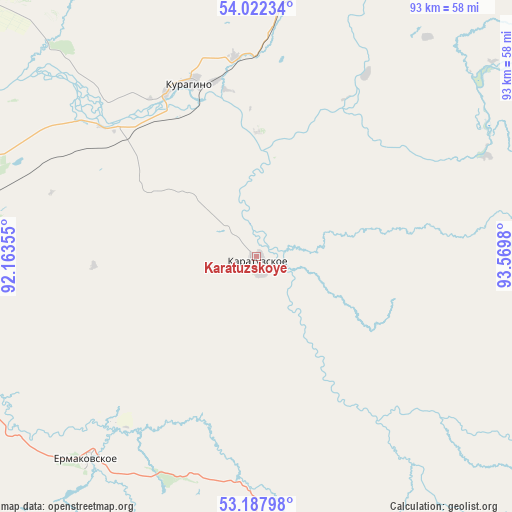 Karatuzskoye on map