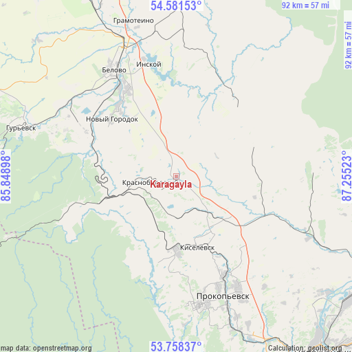 Karagayla on map