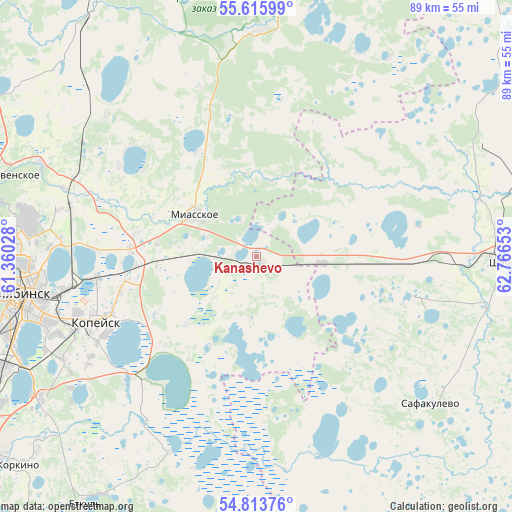 Kanashevo on map