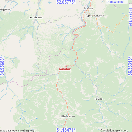 Kamlak on map