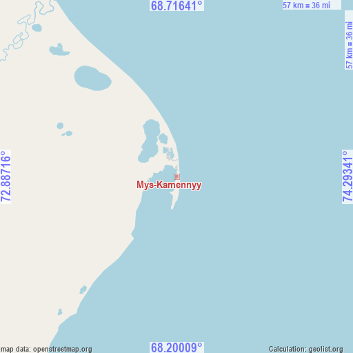 Mys-Kamennyy on map