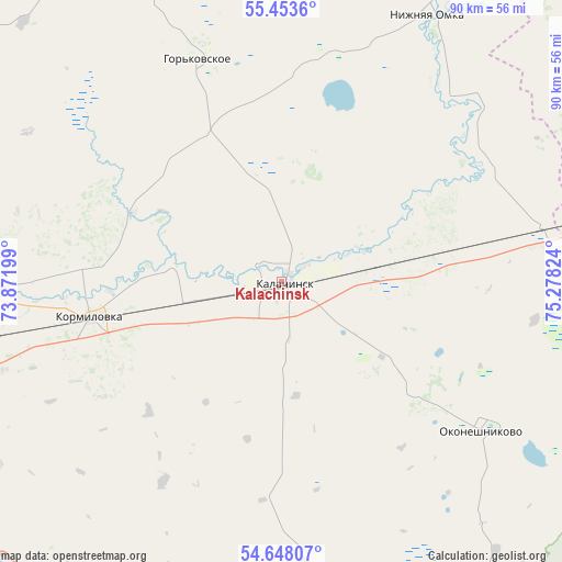 Kalachinsk on map