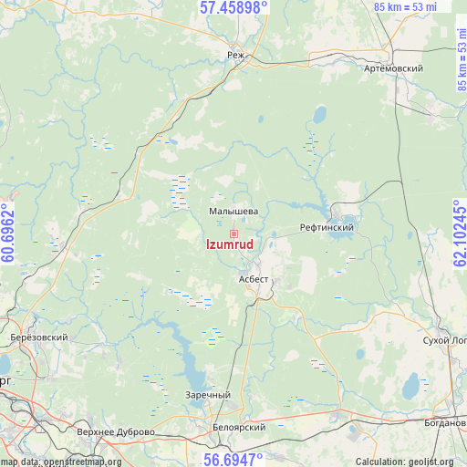 Izumrud on map