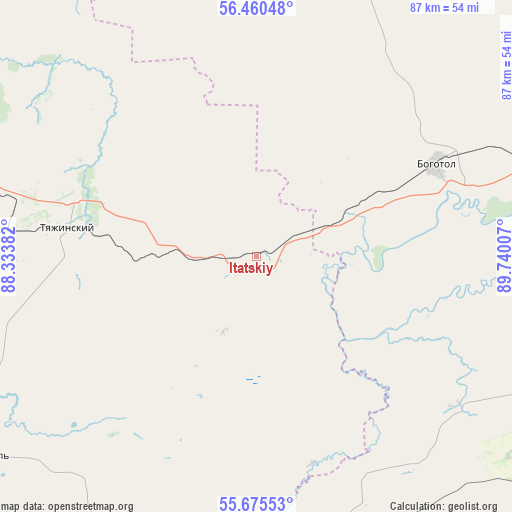 Itatskiy on map