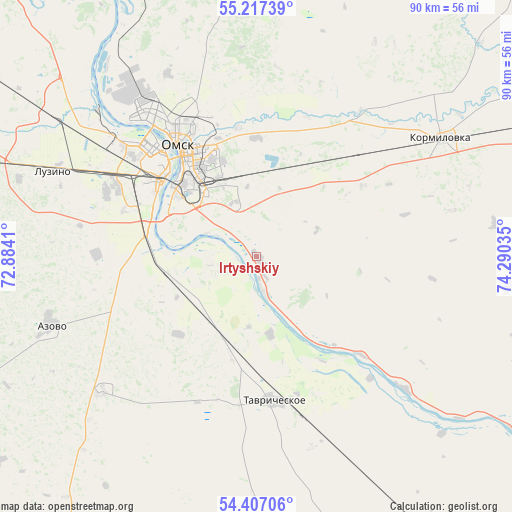 Irtyshskiy on map