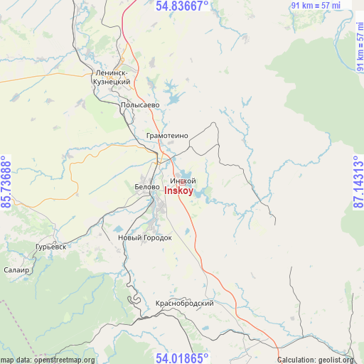 Inskoy on map