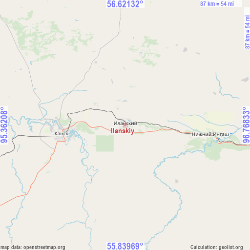 Ilanskiy on map