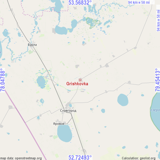 Grishkovka on map