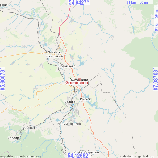 Gramoteino on map
